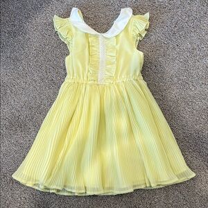 Janie and Jack Yellow Kids Dress with White Collar